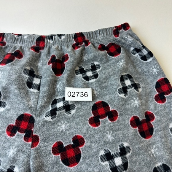 Disney Pajama Pants Womens XL Mickey Mouse Fleece Lounge Sleepwear Plaid Pajama - Picture 2 of 8